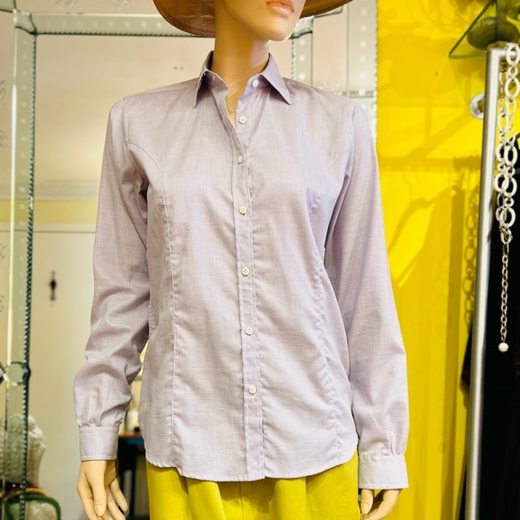 PURDEY Ladies Shooting Fit Buttons Down Shirt 100% Baumwolle Cotton Size 10 - Picture 1 of 14